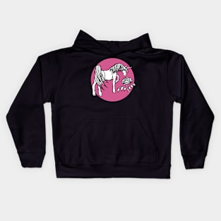 Unicorn Sniffing a Rose — Inktober Unicorn illustration series Kids Hoodie